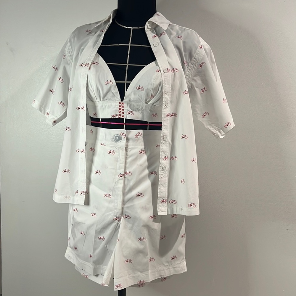 short crop top and shirt set